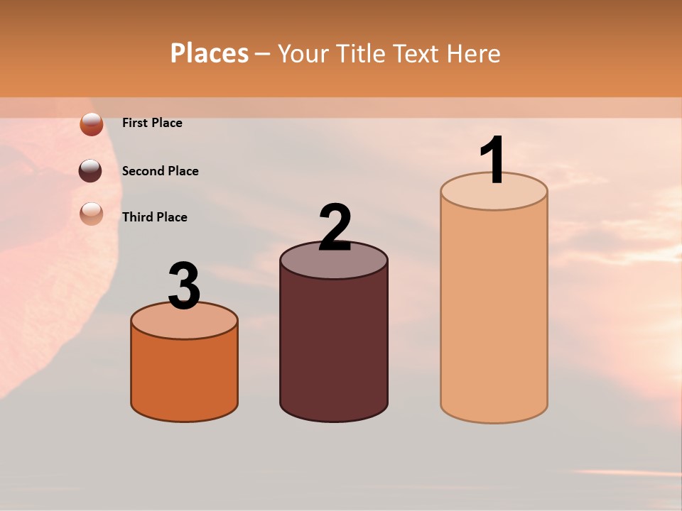 The Flower On Background Of The Sunset. The Abstraction. PowerPoint Template