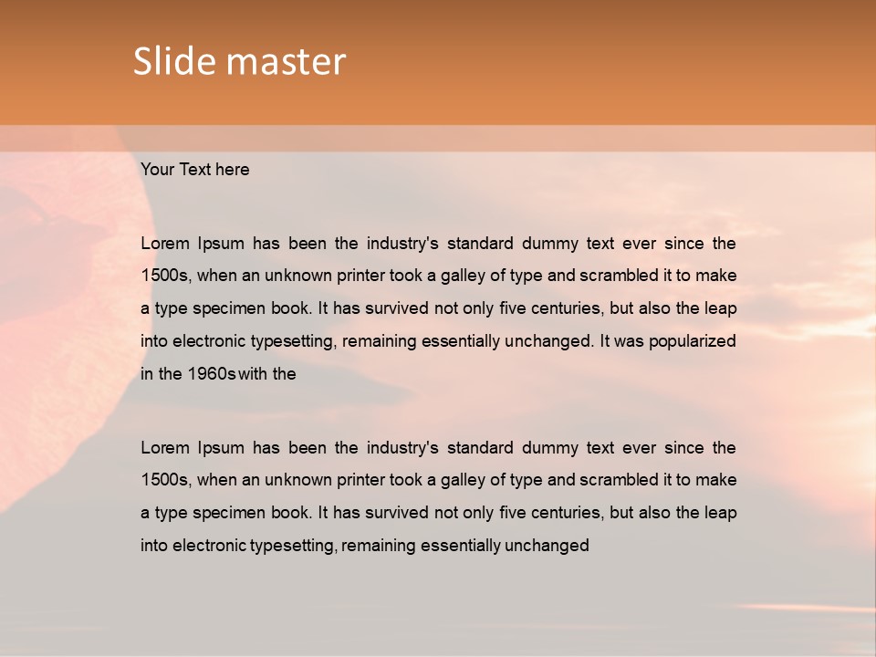 The Flower On Background Of The Sunset. The Abstraction. PowerPoint Template