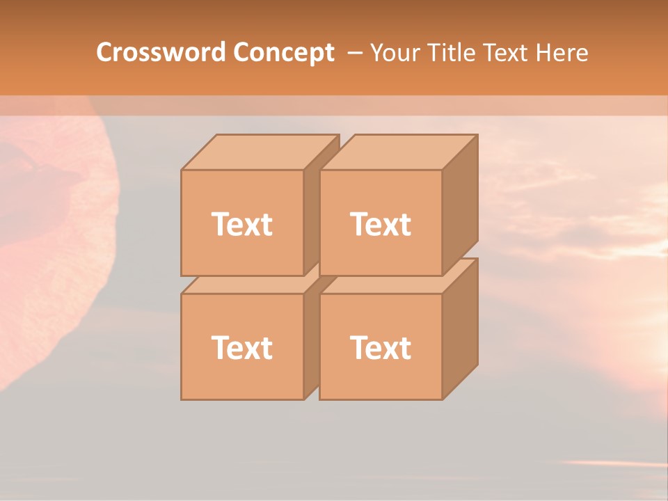 The Flower On Background Of The Sunset. The Abstraction. PowerPoint Template