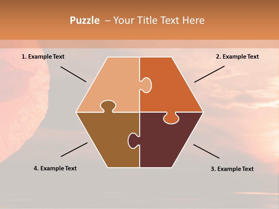 The Flower On Background Of The Sunset. The Abstraction. PowerPoint Template