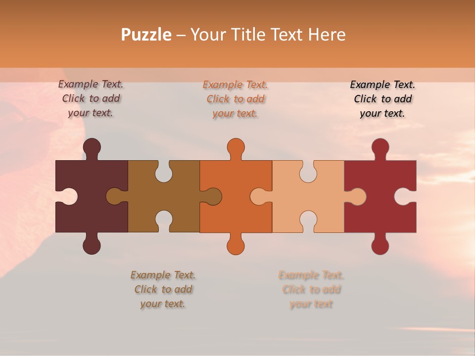 The Flower On Background Of The Sunset. The Abstraction. PowerPoint Template