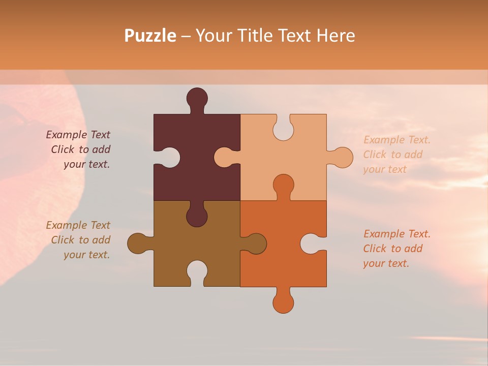 The Flower On Background Of The Sunset. The Abstraction. PowerPoint Template