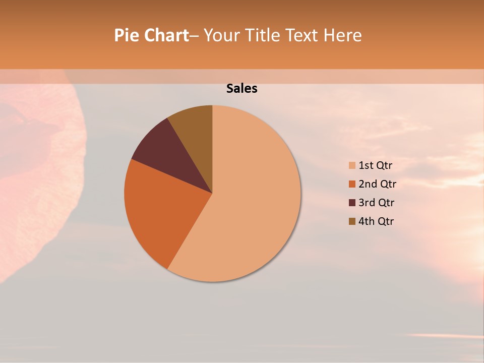 The Flower On Background Of The Sunset. The Abstraction. PowerPoint Template