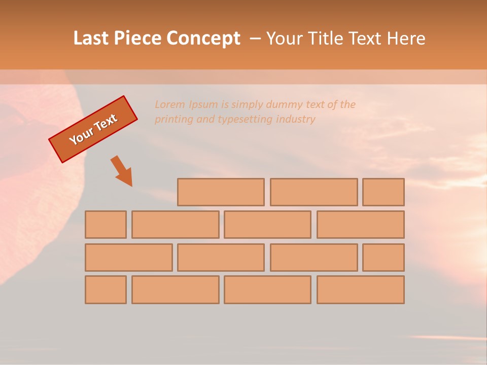 The Flower On Background Of The Sunset. The Abstraction. PowerPoint Template