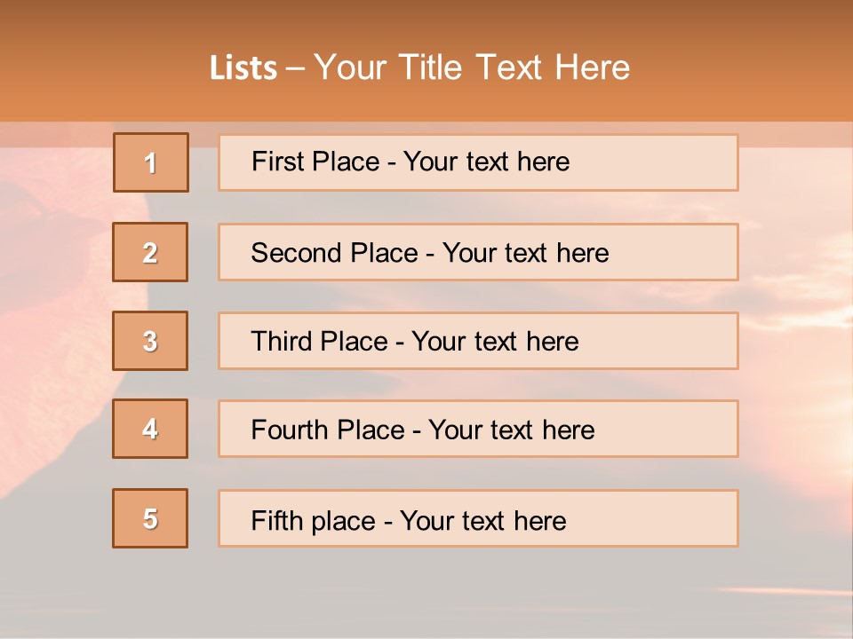 The Flower On Background Of The Sunset. The Abstraction. PowerPoint Template