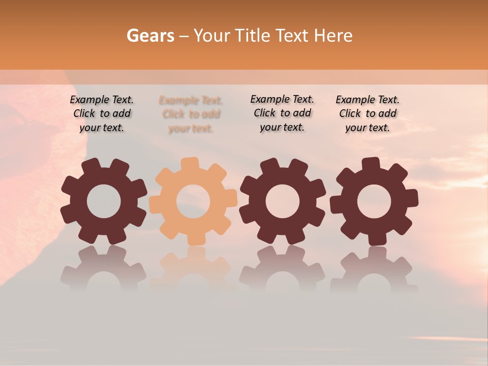 The Flower On Background Of The Sunset. The Abstraction. PowerPoint Template