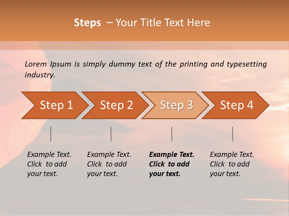 The Flower On Background Of The Sunset. The Abstraction. PowerPoint Template