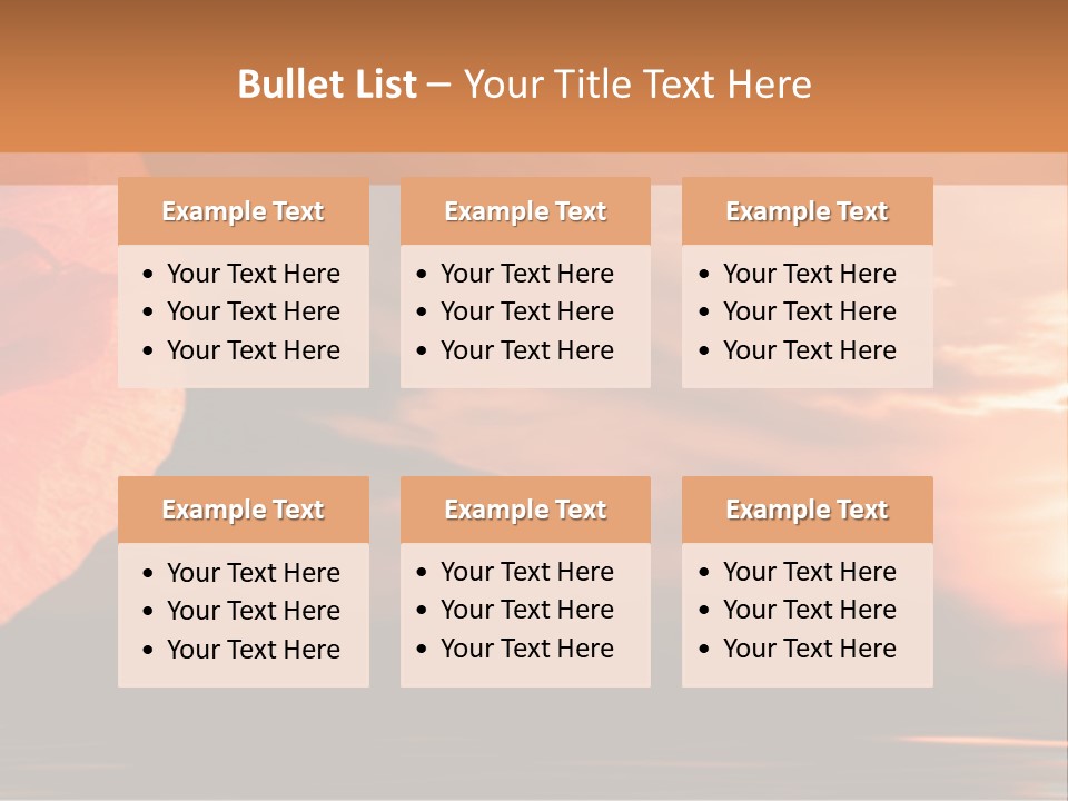 The Flower On Background Of The Sunset. The Abstraction. PowerPoint Template