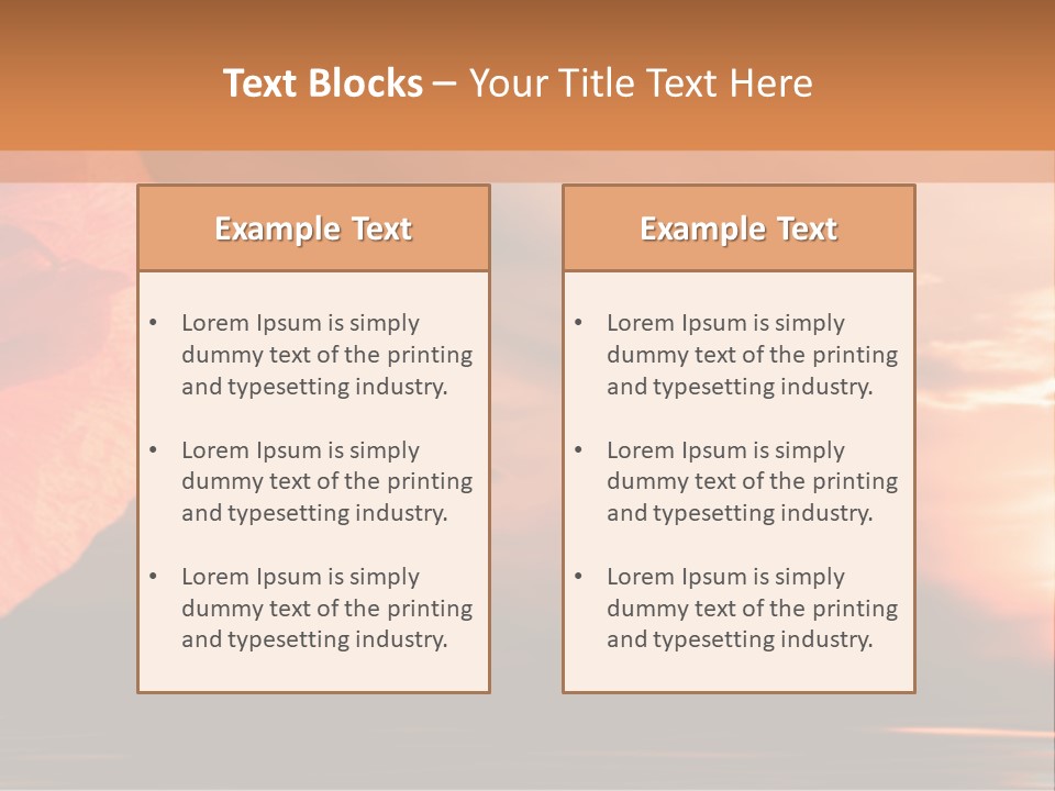 The Flower On Background Of The Sunset. The Abstraction. PowerPoint Template