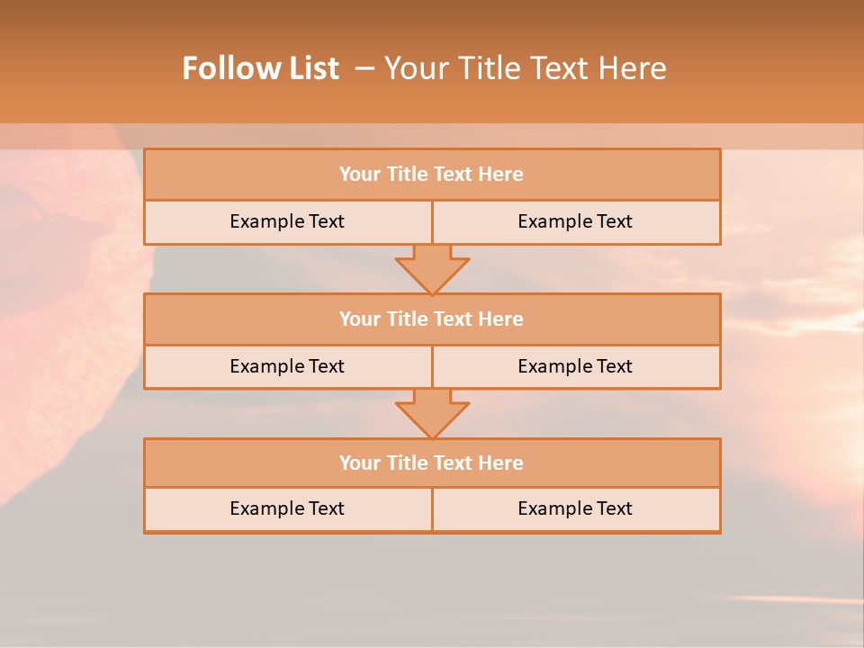 The Flower On Background Of The Sunset. The Abstraction. PowerPoint Template