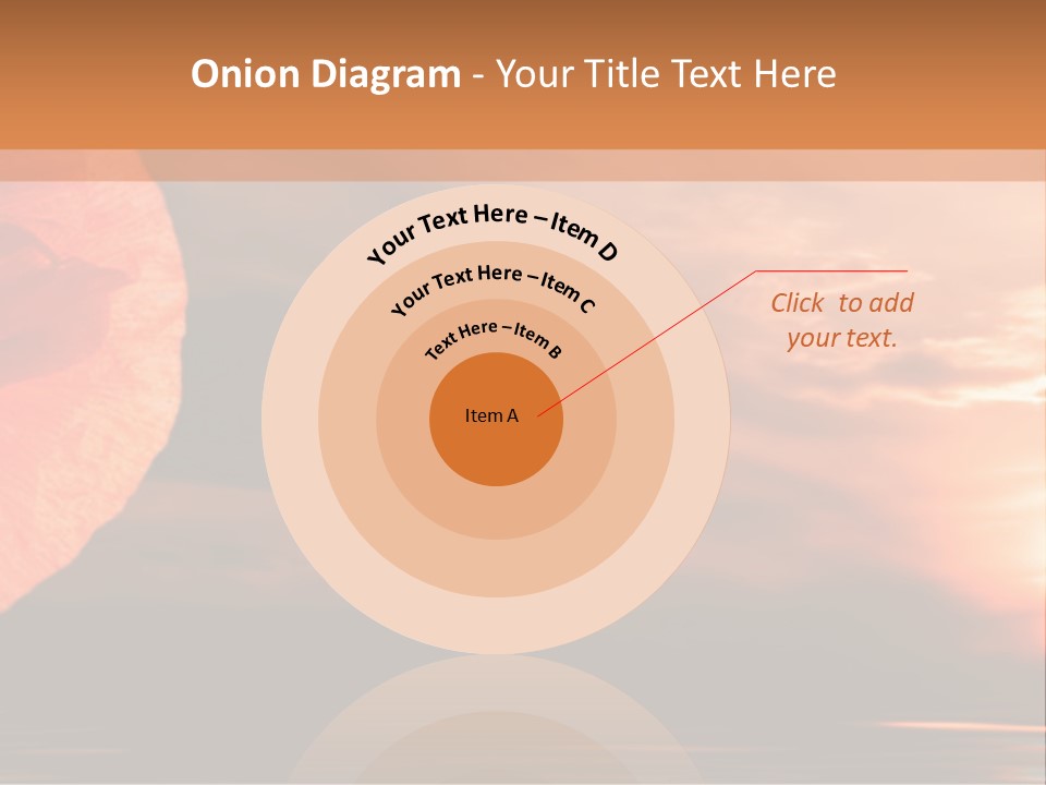 The Flower On Background Of The Sunset. The Abstraction. PowerPoint Template