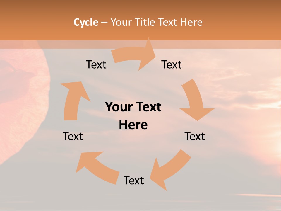 The Flower On Background Of The Sunset. The Abstraction. PowerPoint Template