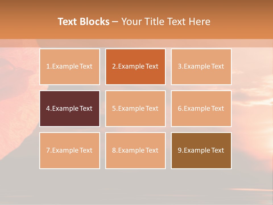 The Flower On Background Of The Sunset. The Abstraction. PowerPoint Template