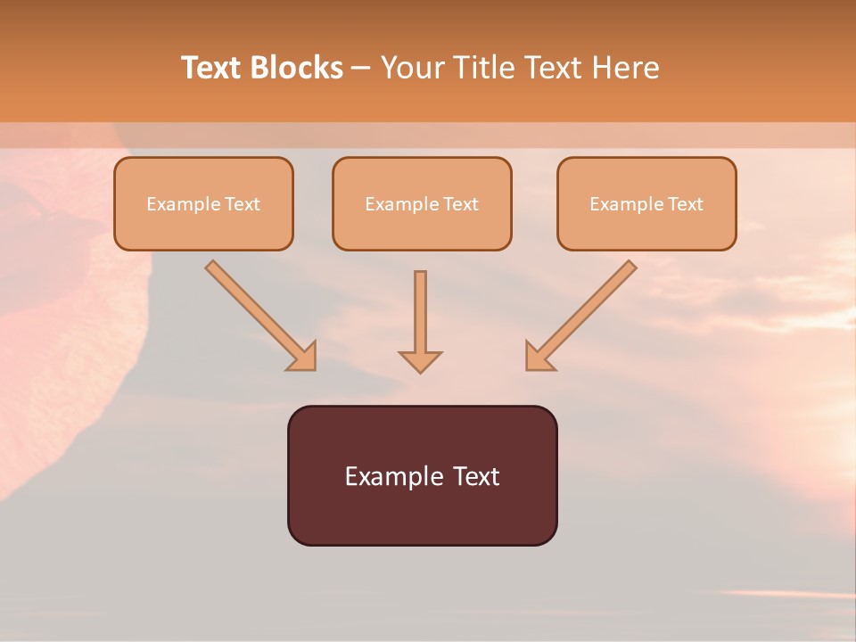 The Flower On Background Of The Sunset. The Abstraction. PowerPoint Template