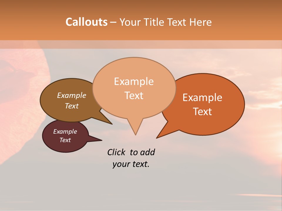 The Flower On Background Of The Sunset. The Abstraction. PowerPoint Template