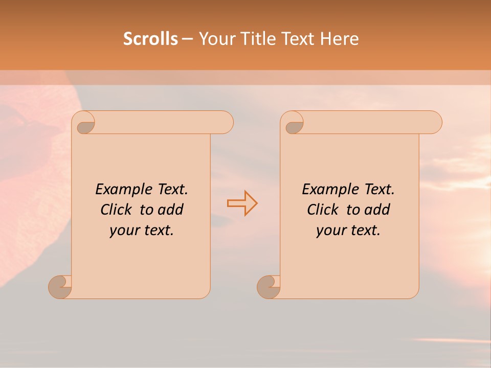 The Flower On Background Of The Sunset. The Abstraction. PowerPoint Template