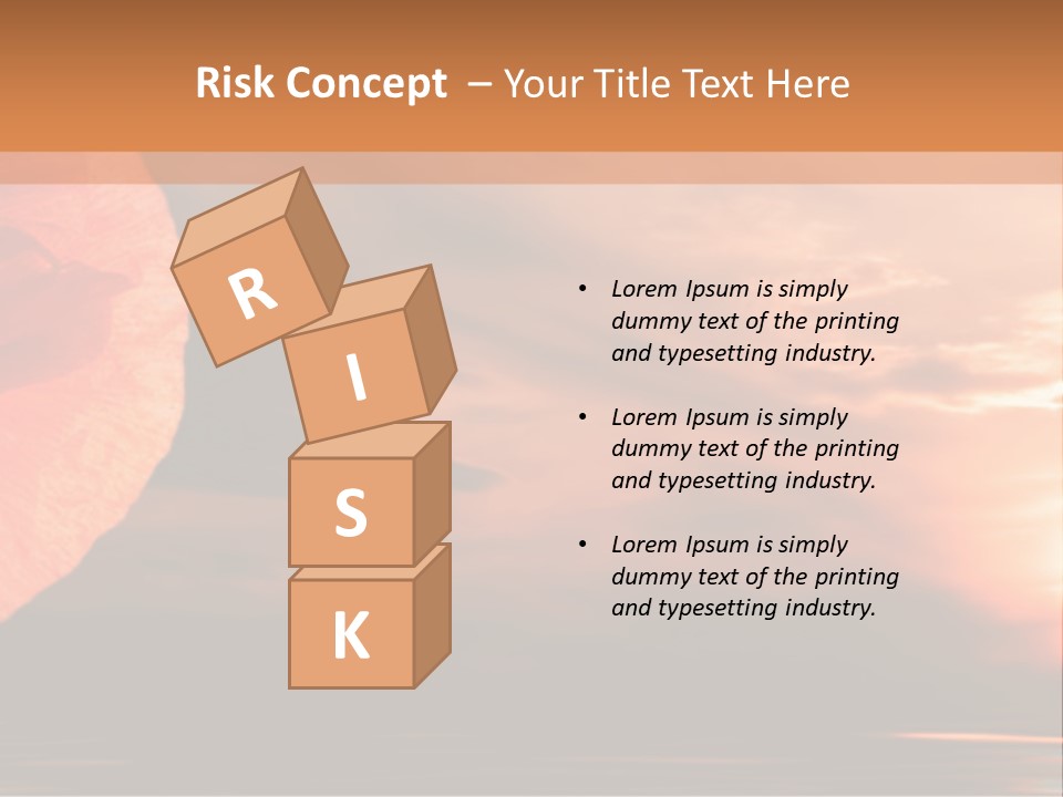 The Flower On Background Of The Sunset. The Abstraction. PowerPoint Template