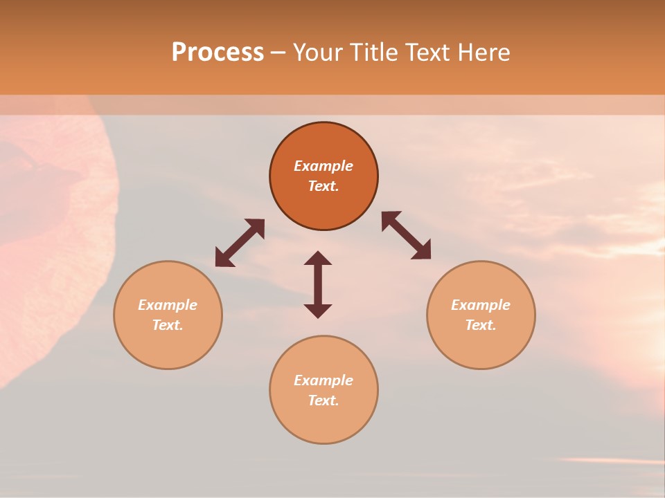 The Flower On Background Of The Sunset. The Abstraction. PowerPoint Template