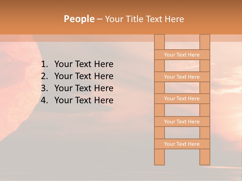 The Flower On Background Of The Sunset. The Abstraction. PowerPoint Template