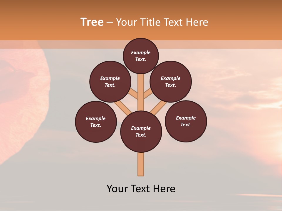 The Flower On Background Of The Sunset. The Abstraction. PowerPoint Template