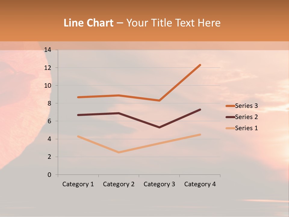 The Flower On Background Of The Sunset. The Abstraction. PowerPoint Template
