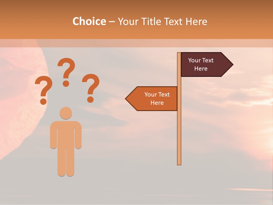 The Flower On Background Of The Sunset. The Abstraction. PowerPoint Template