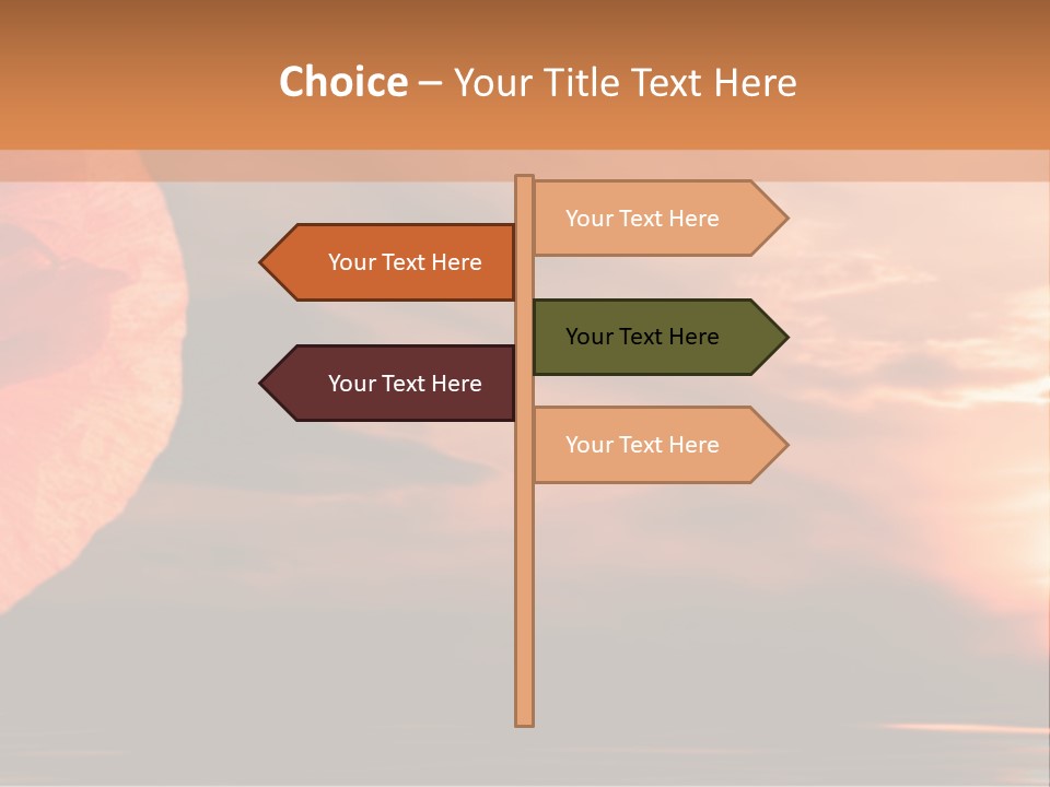 The Flower On Background Of The Sunset. The Abstraction. PowerPoint Template