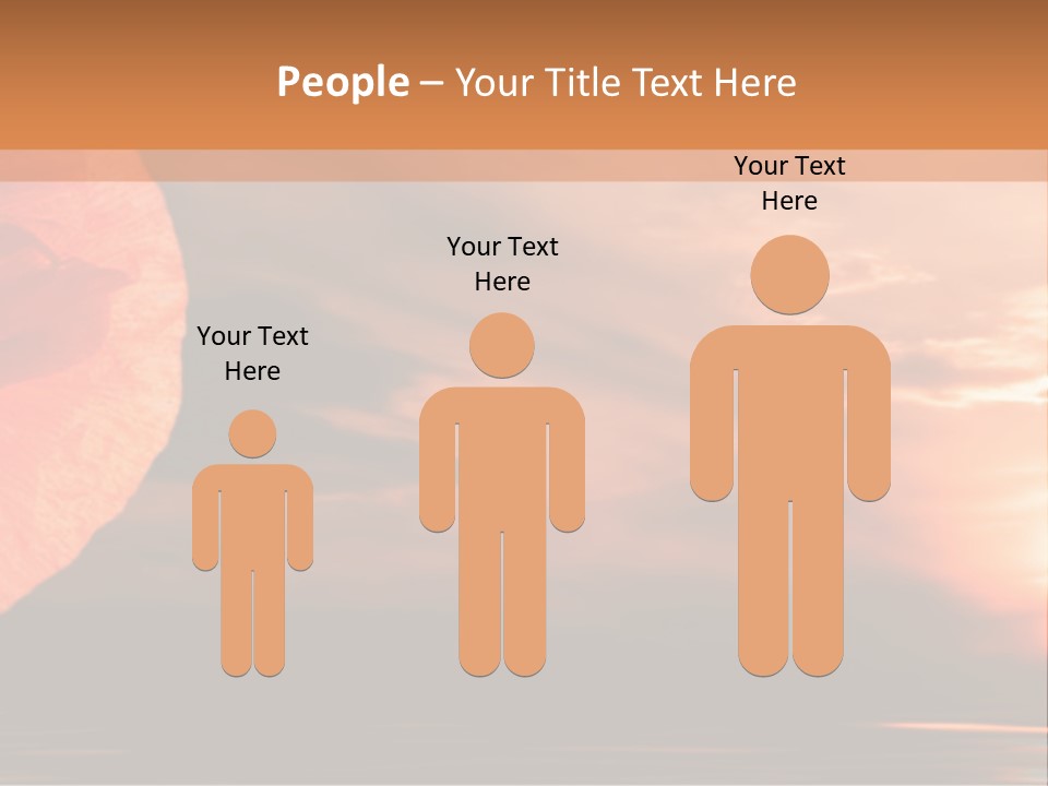 The Flower On Background Of The Sunset. The Abstraction. PowerPoint Template