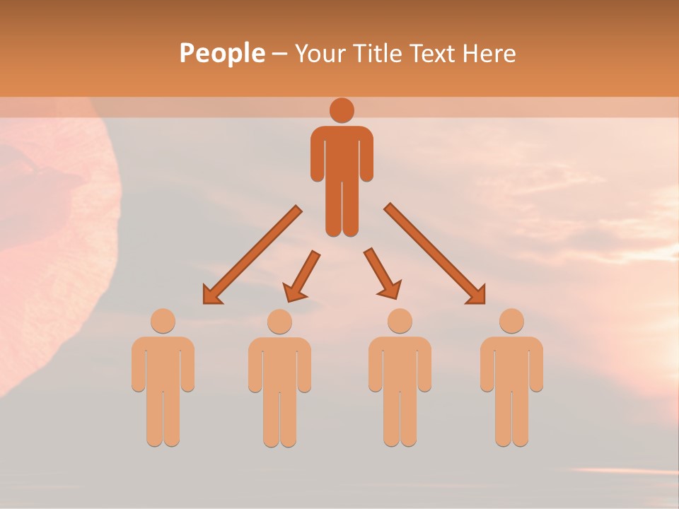 The Flower On Background Of The Sunset. The Abstraction. PowerPoint Template