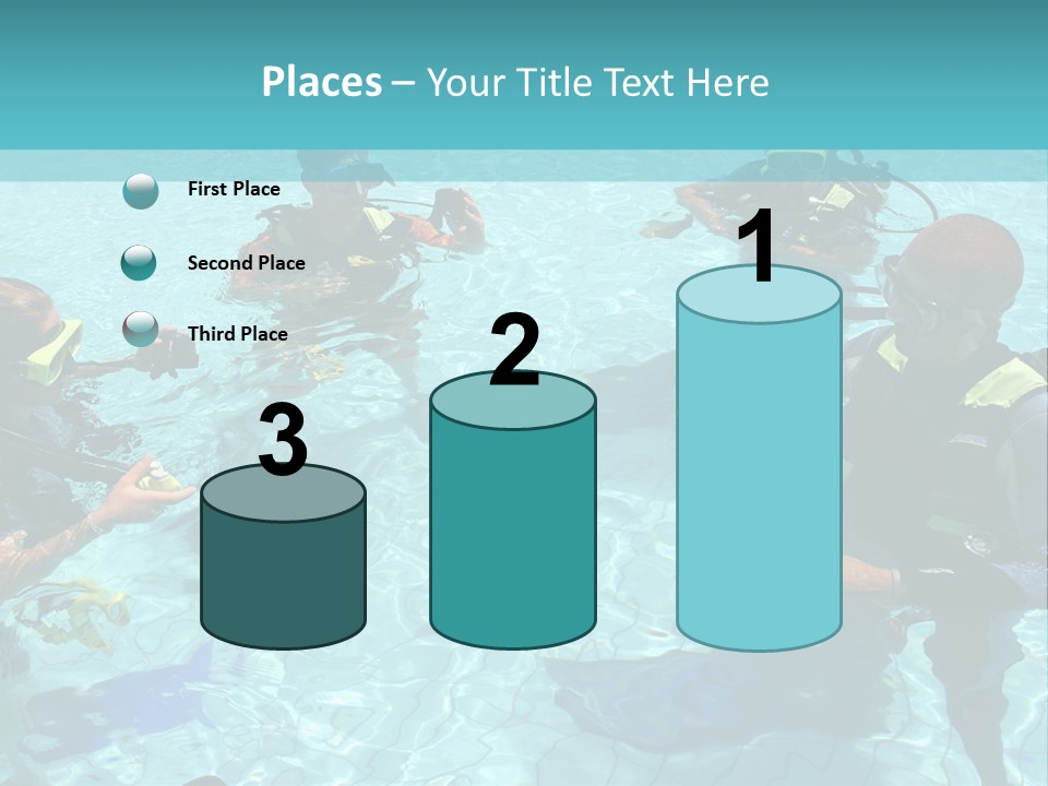 Instructor And Students During Scuba Diving Lessons PowerPoint Template