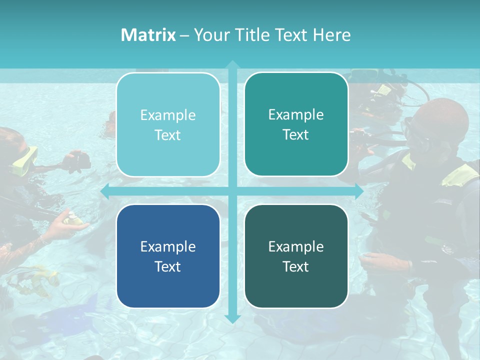 Instructor And Students During Scuba Diving Lessons PowerPoint Template