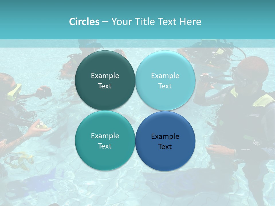 Instructor And Students During Scuba Diving Lessons PowerPoint Template