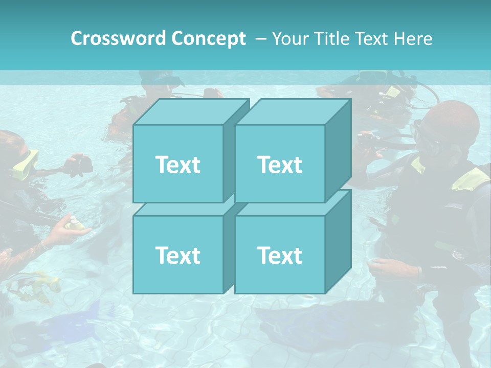 Instructor And Students During Scuba Diving Lessons PowerPoint Template