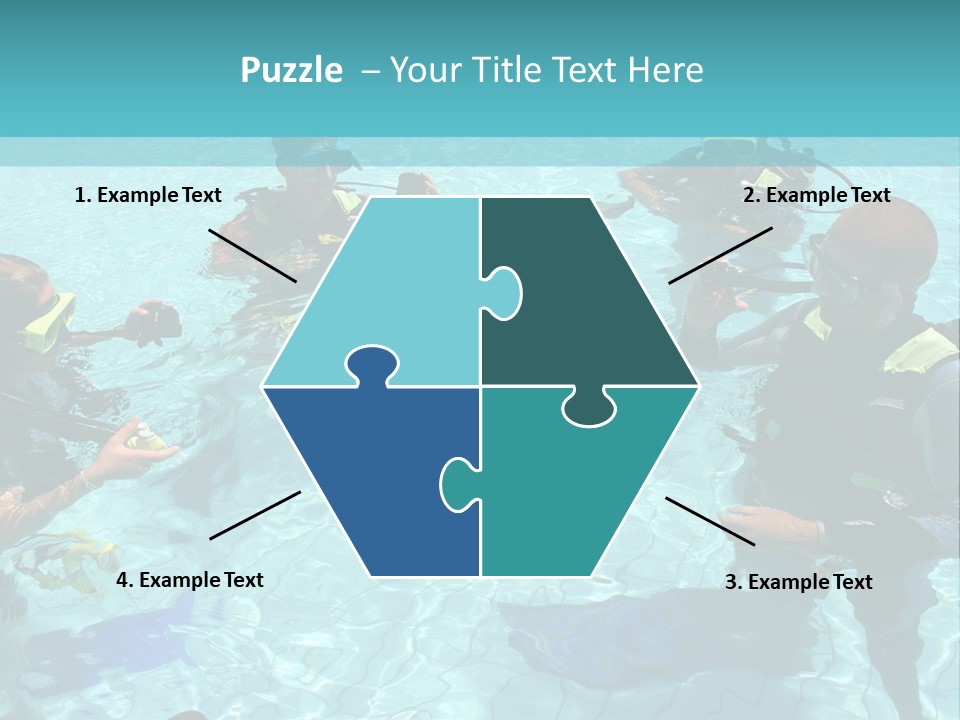 Instructor And Students During Scuba Diving Lessons PowerPoint Template