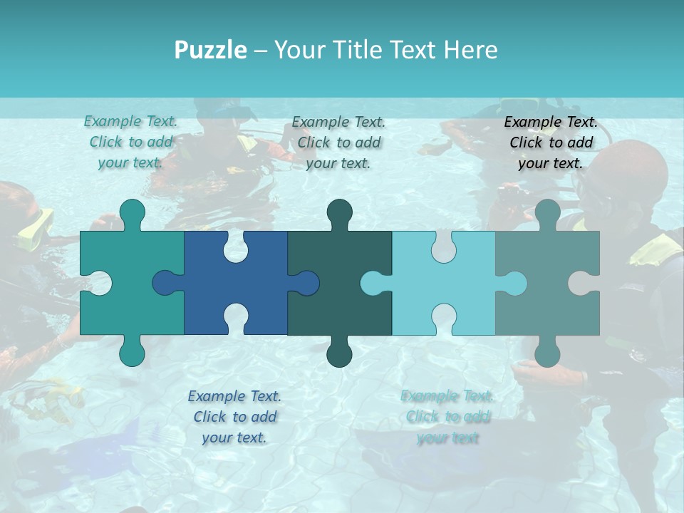 Instructor And Students During Scuba Diving Lessons PowerPoint Template