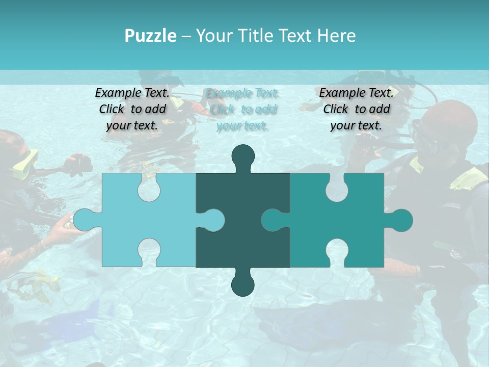 Instructor And Students During Scuba Diving Lessons PowerPoint Template