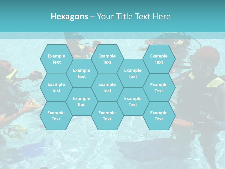 Instructor And Students During Scuba Diving Lessons PowerPoint Template