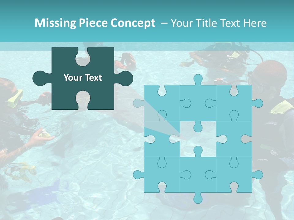 Instructor And Students During Scuba Diving Lessons PowerPoint Template