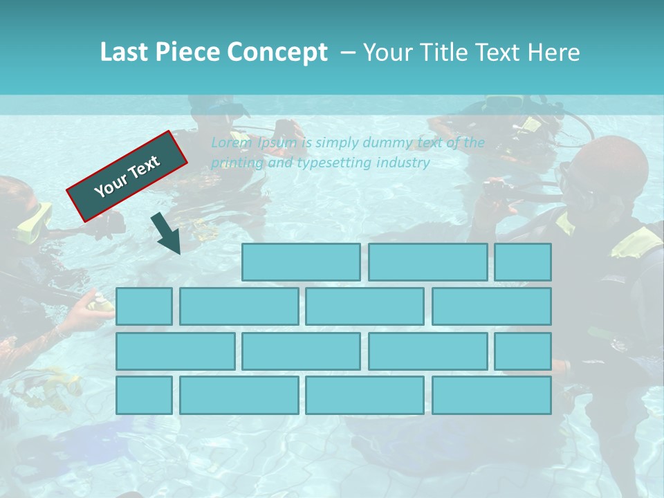 Instructor And Students During Scuba Diving Lessons PowerPoint Template