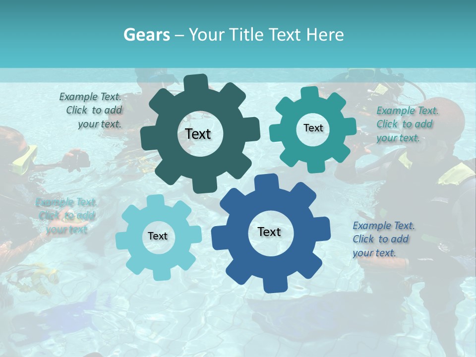 Instructor And Students During Scuba Diving Lessons PowerPoint Template