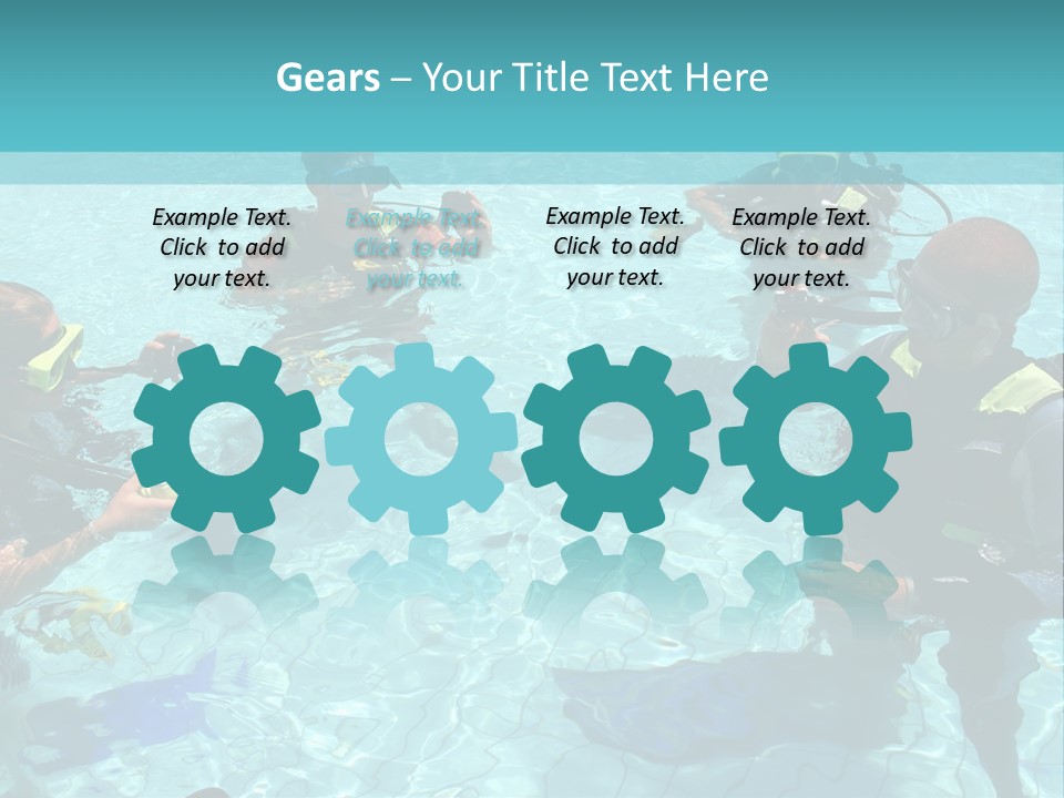 Instructor And Students During Scuba Diving Lessons PowerPoint Template