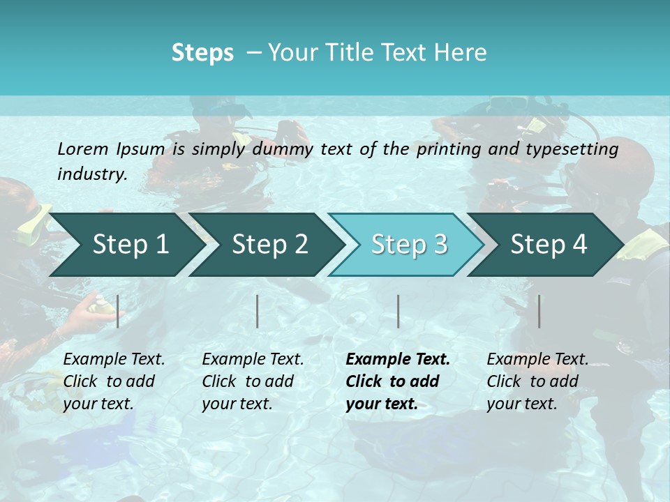 Instructor And Students During Scuba Diving Lessons PowerPoint Template