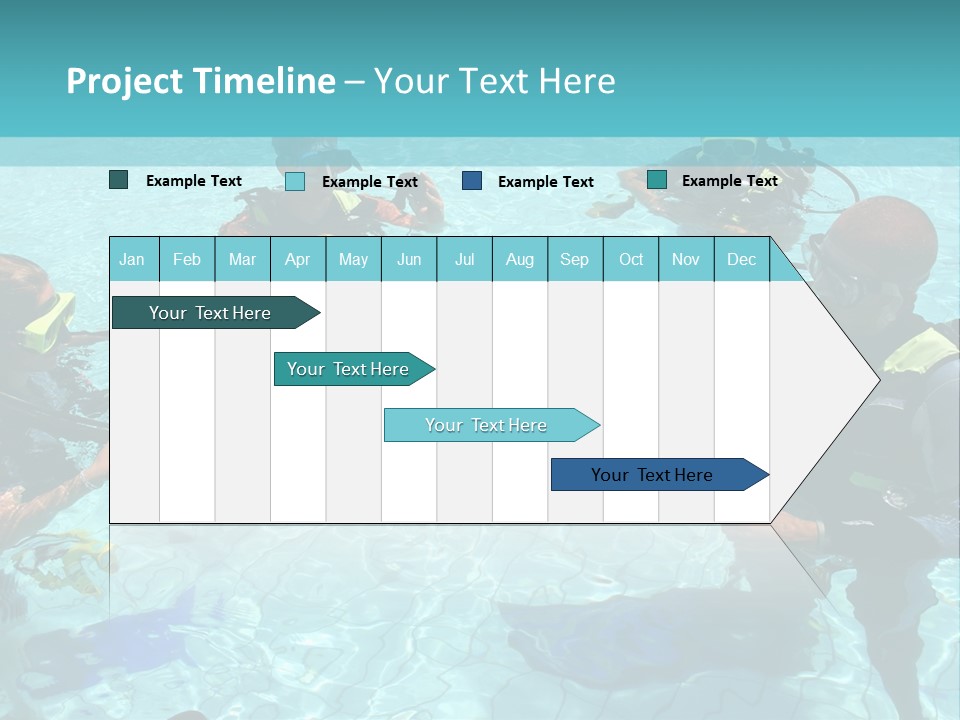 Instructor And Students During Scuba Diving Lessons PowerPoint Template