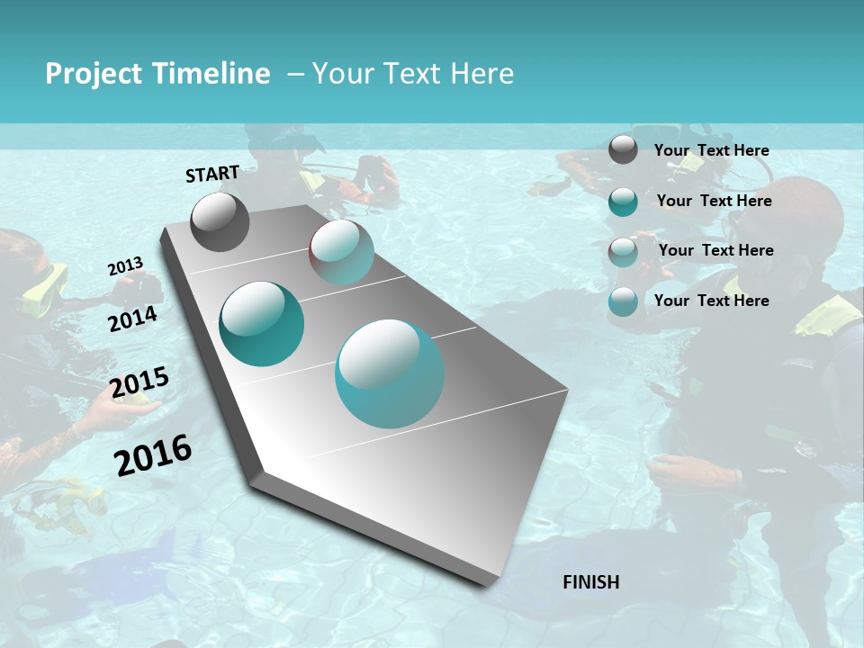 Instructor And Students During Scuba Diving Lessons PowerPoint Template