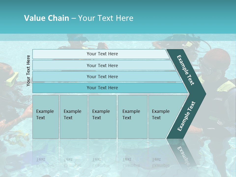 Instructor And Students During Scuba Diving Lessons PowerPoint Template