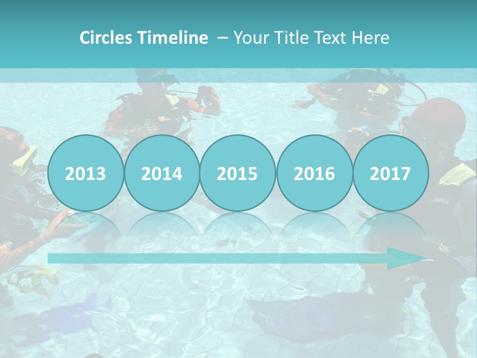 Instructor And Students During Scuba Diving Lessons PowerPoint Template