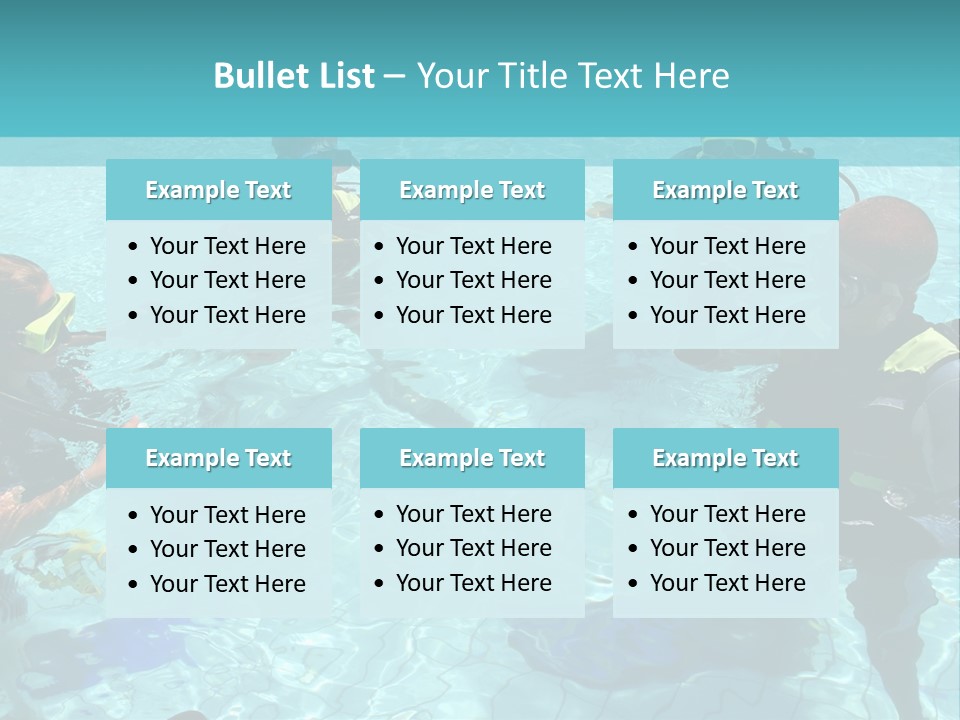 Instructor And Students During Scuba Diving Lessons PowerPoint Template