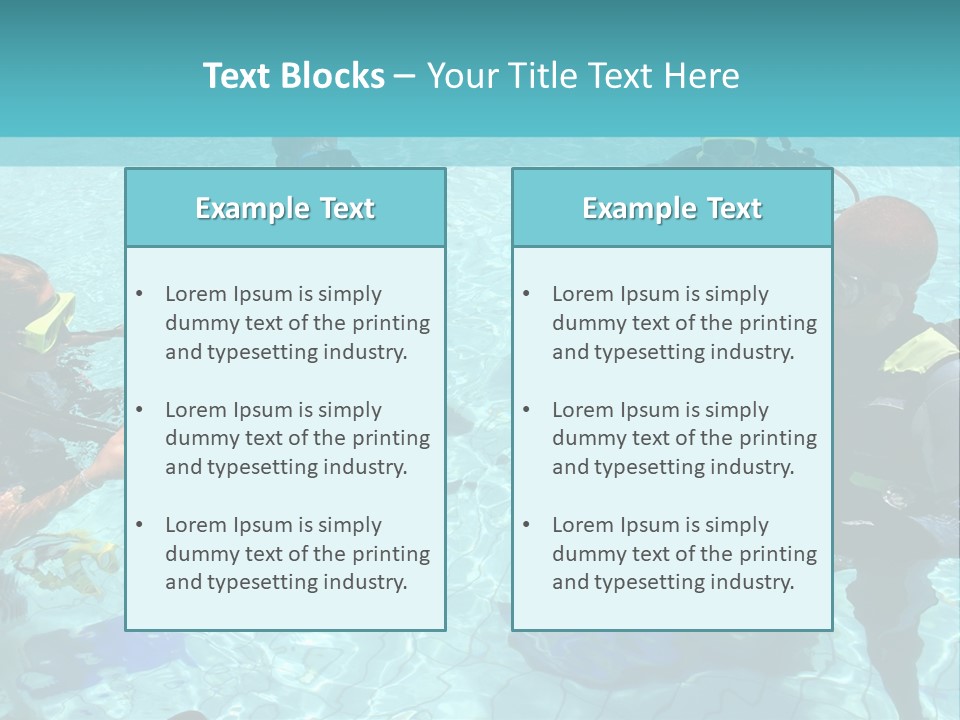 Instructor And Students During Scuba Diving Lessons PowerPoint Template