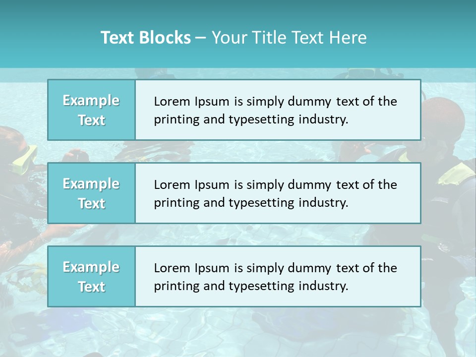 Instructor And Students During Scuba Diving Lessons PowerPoint Template