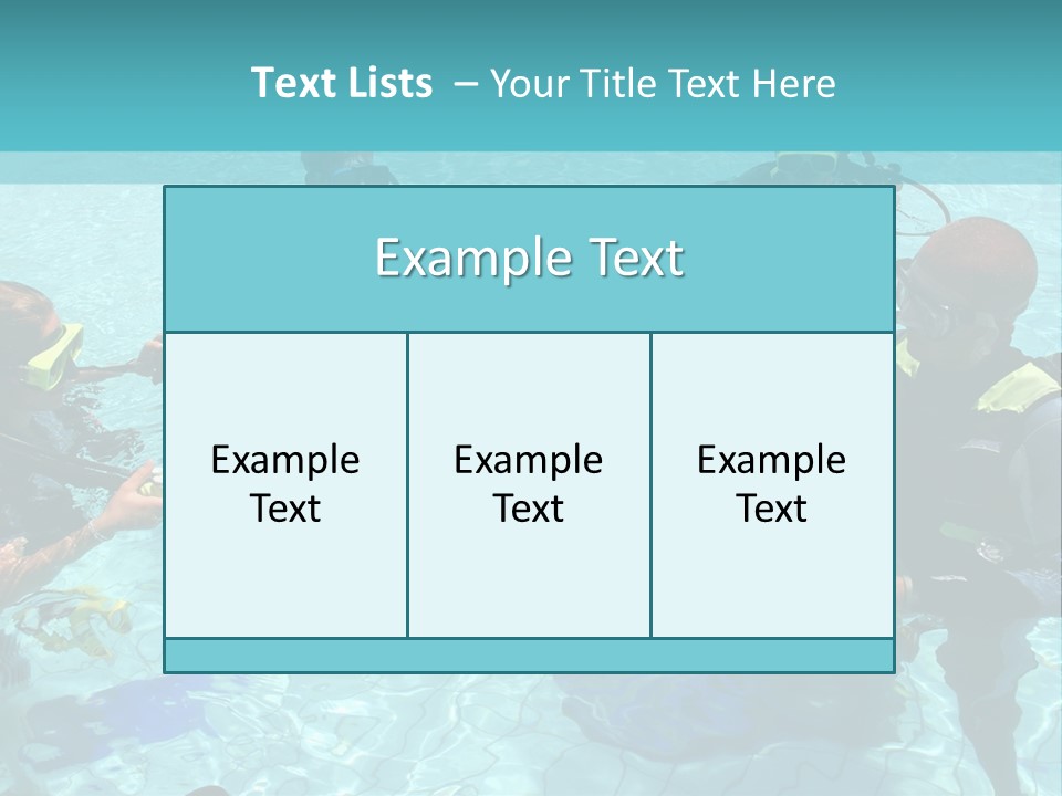 Instructor And Students During Scuba Diving Lessons PowerPoint Template